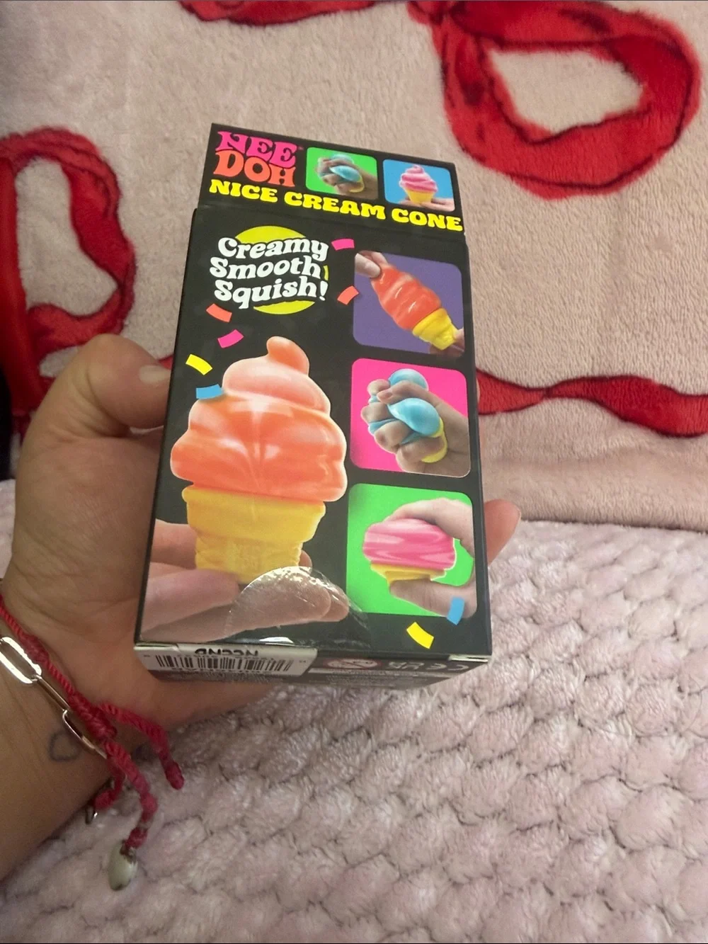Nee Doh Nice Cream Cone Pink and Yellow Squishy Toy